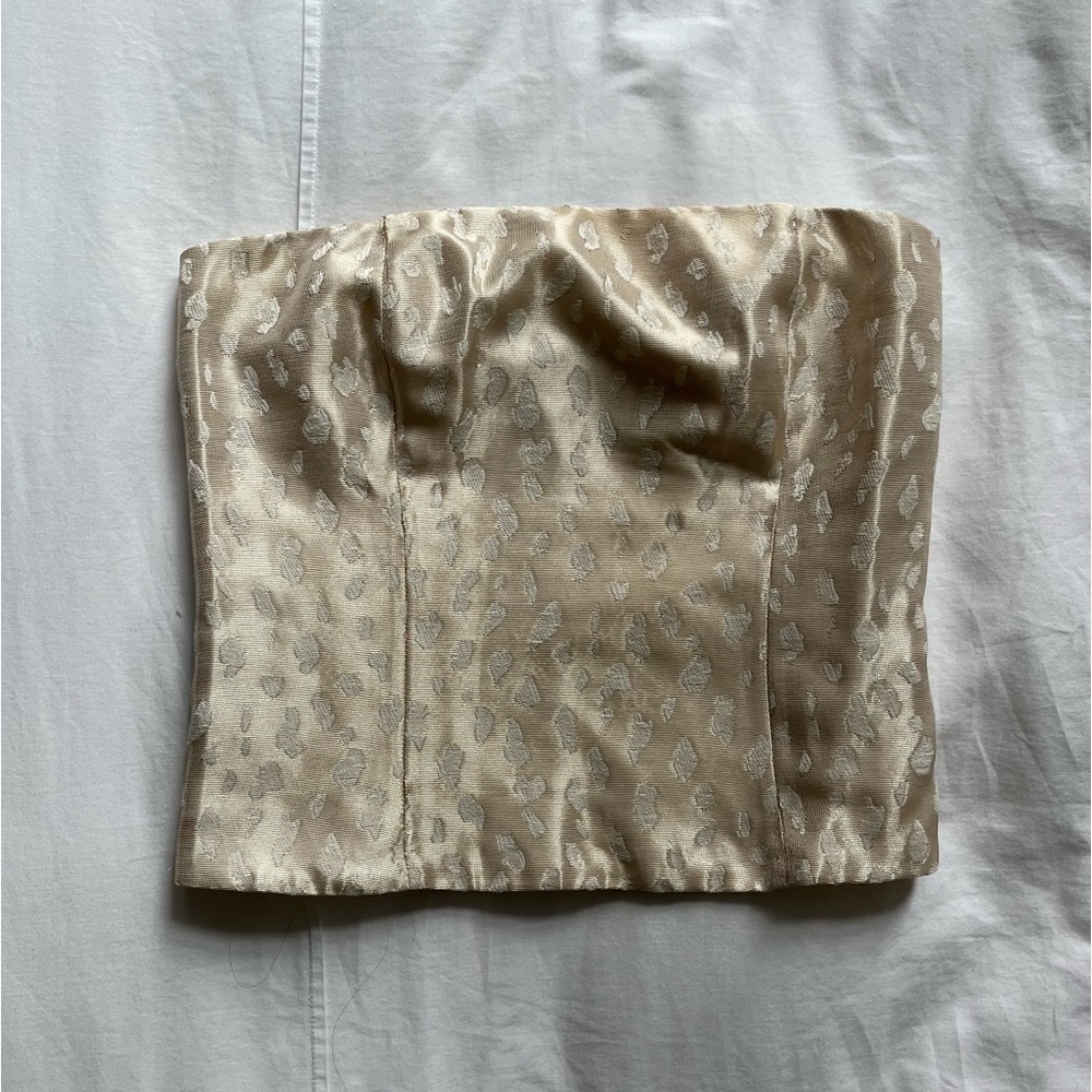 Reformation Gold and Cream Crop Top